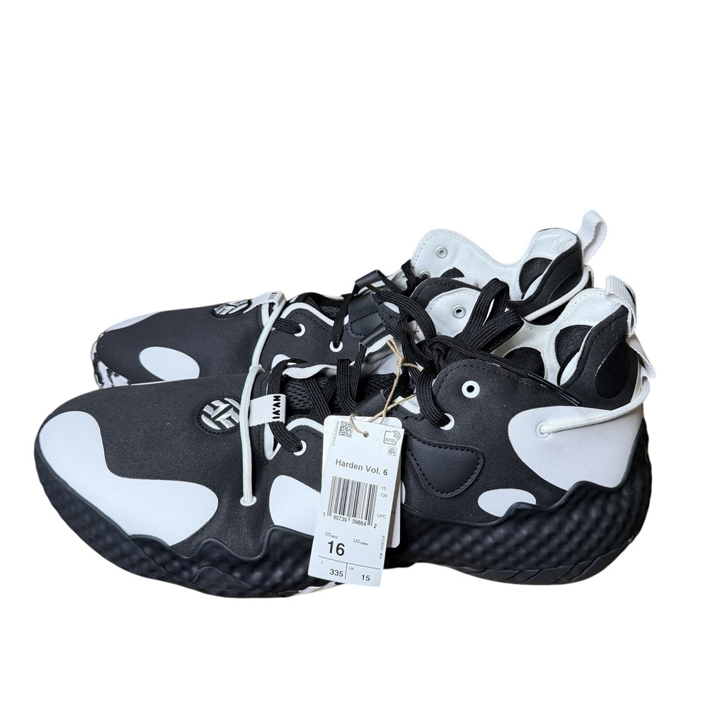 Adidas Harden Vol. 6 Oreo Design Black & White‎ (GV8704) Mens Size 16 Sneakers